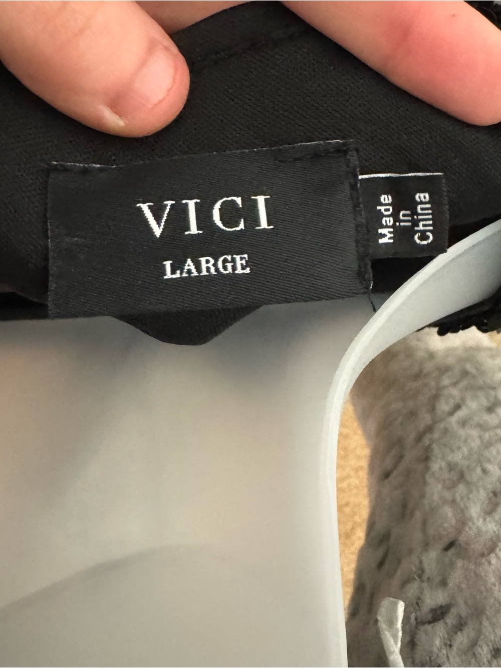 Vici Xenia Black Sequin Bow Embellished Mini Dress Size Large - Picture 14 of 14